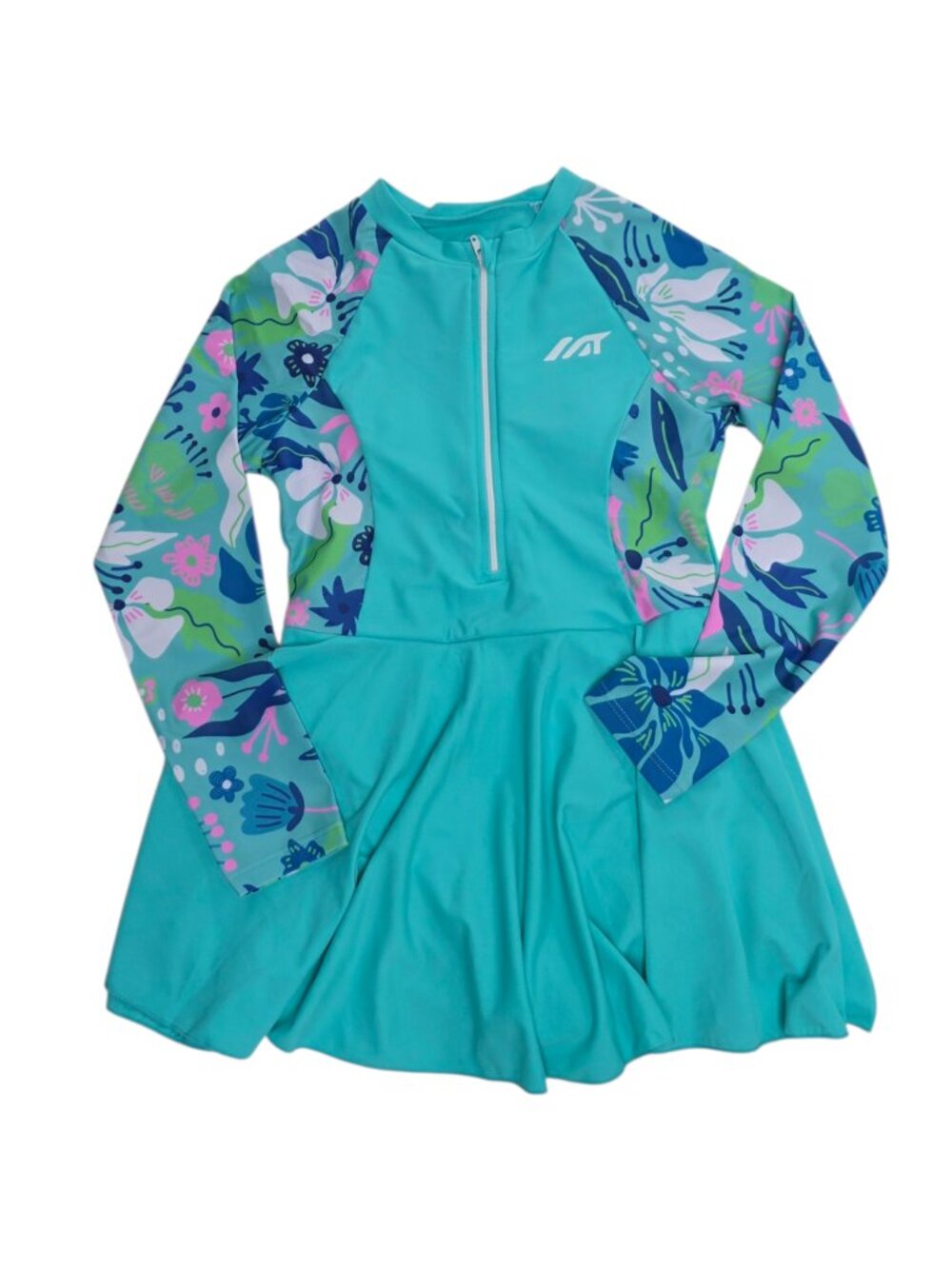 Shein Girl's One Piece Long Sleeve Rashguard Swimsuit, Zip Up, Size 11Y